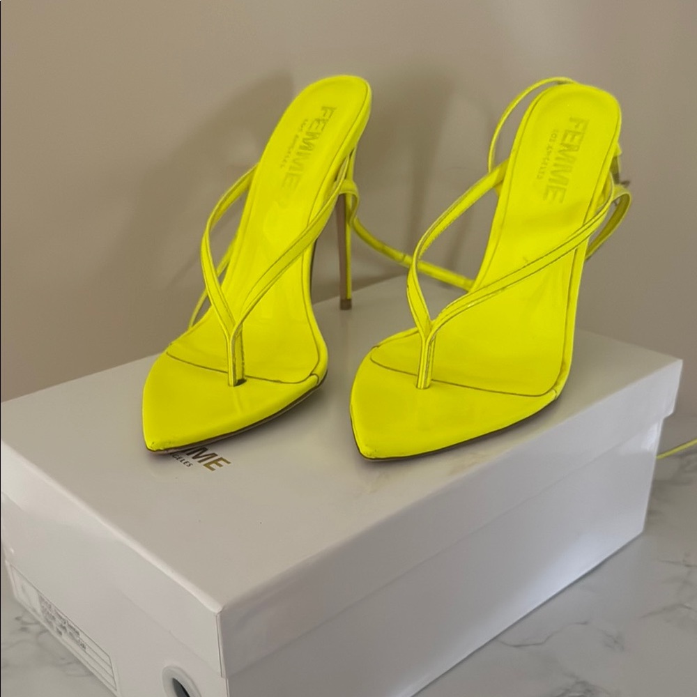 Yellow Strappy Heels